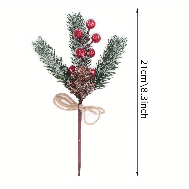 Artificial Christmas Picks With Berries Pinecone Faux - Temu
