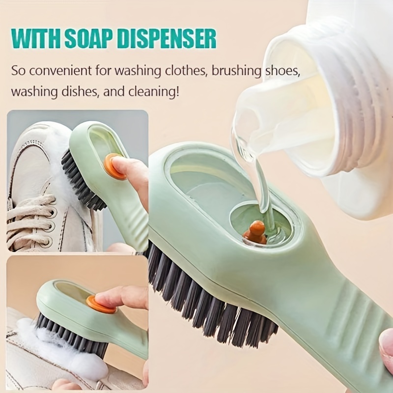 1PC Automatic Liquid Soap Dispenser Cleaning Brush - Kitchen Laundry Scrub  Brush With Soap Dispenser - Multifunction Shoe Brush
