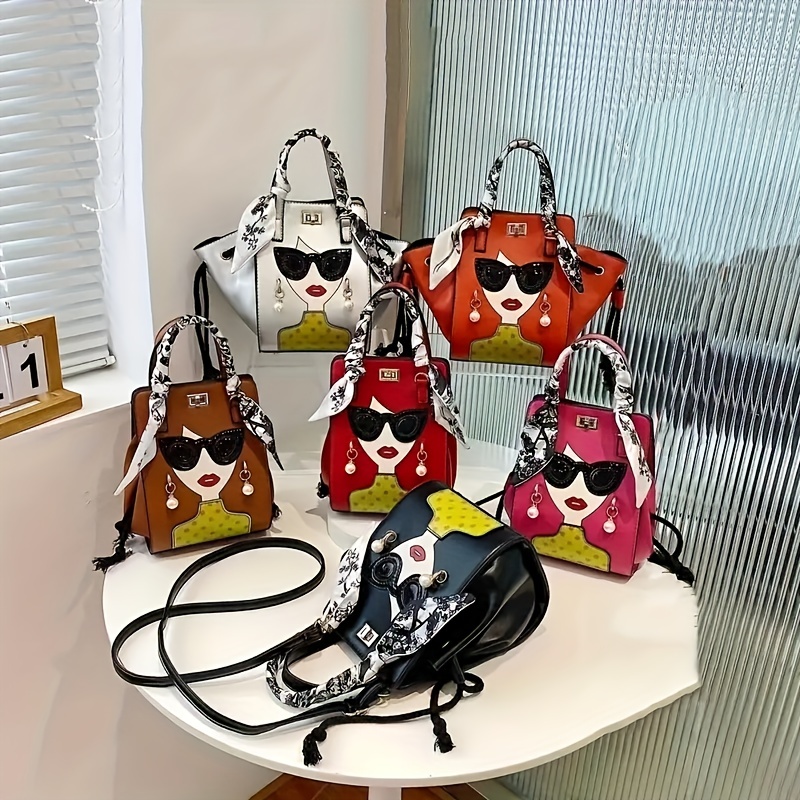 Printed PU Leather Sling Bag