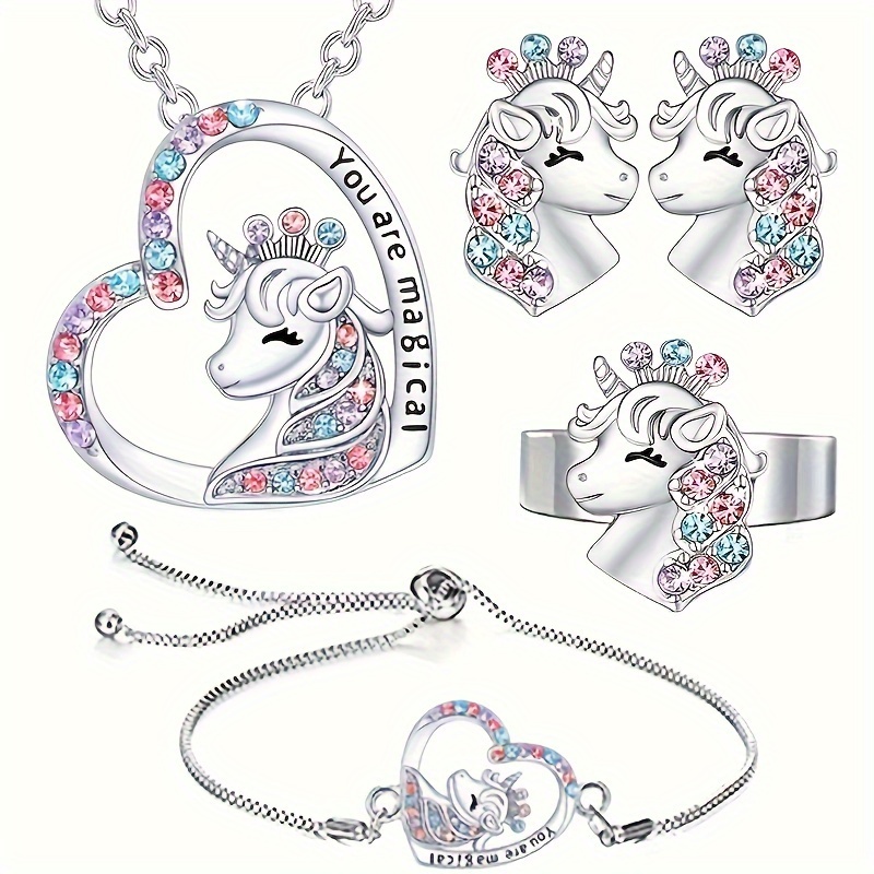 Gorgeous Unicorn Jewelry Set Perfect Gift For Girls - Temu