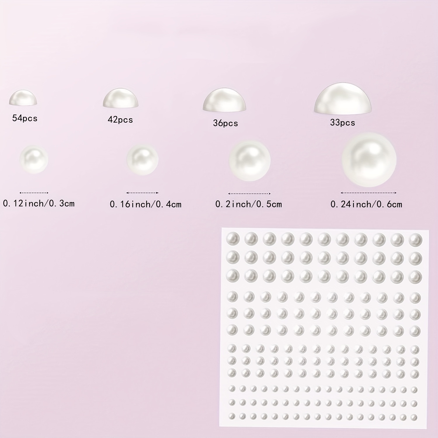 NAT * Pearl Stickers 5mm White