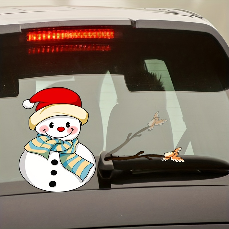 ZED- Noël Wiper Autocollant de Voiture Mignon Bonhomme de Neige