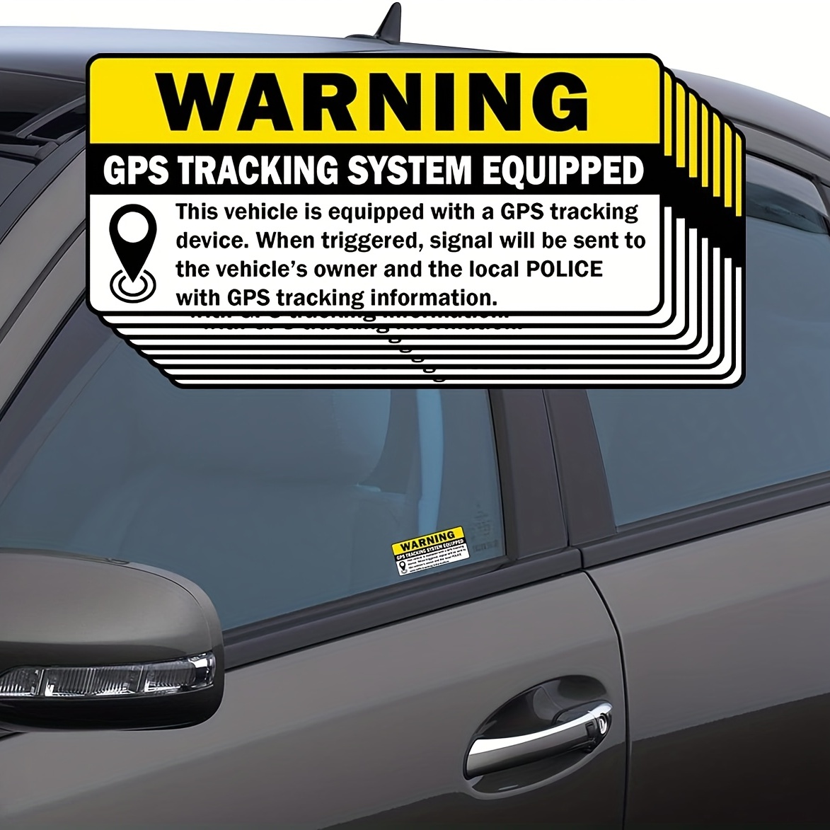 Auto Alarm Aufkleber - alarmgesichert Attrappe sticker mit gps