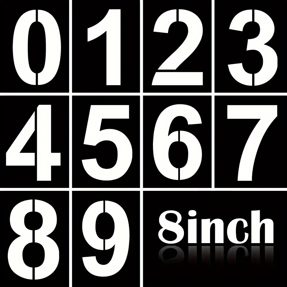 Curb Stencil Kit for Address Painting, All Numbers - 14 Mil Mylar