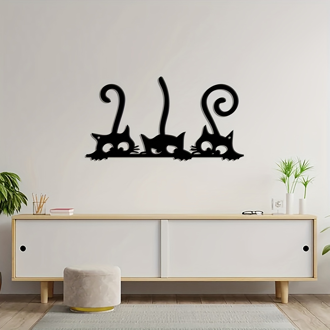Cat Peeking Theme Wall Decoration Cat Lover Gift Metal Wall Temu