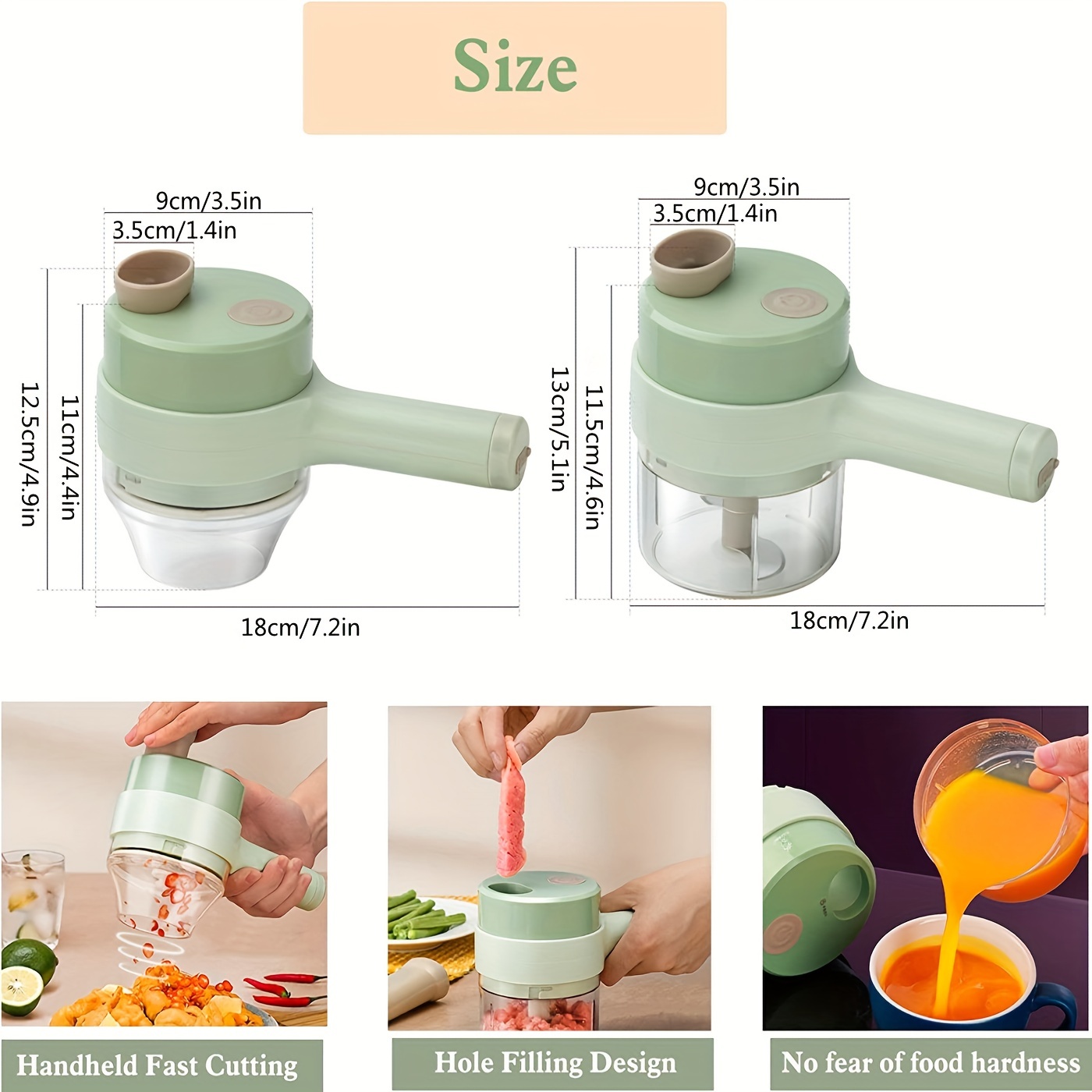 Vegetable Chopper 4 in 1 Handheld Electric Food Chopper Set Wireless  Vegetable Cutter Set with USB Powered for Garlic Chili Onion Celery Ginger  Meat