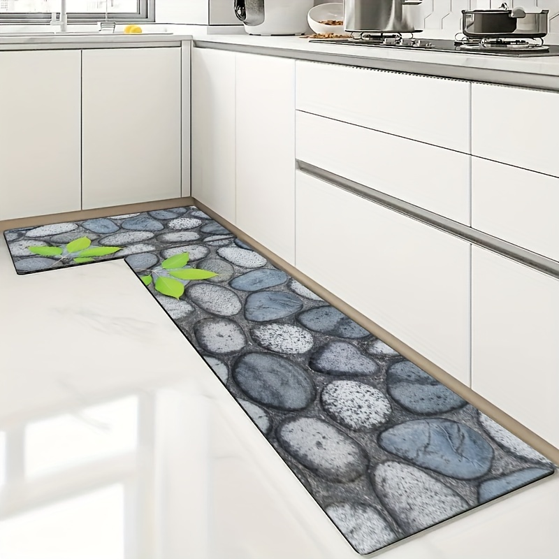 1pc Stone Path Floor Mat: Soft, Non-Slip, Oil-Proof, Waterproof & Stain  Resistant - Perfect for Kitchen, Bathroom & Home Decoration!