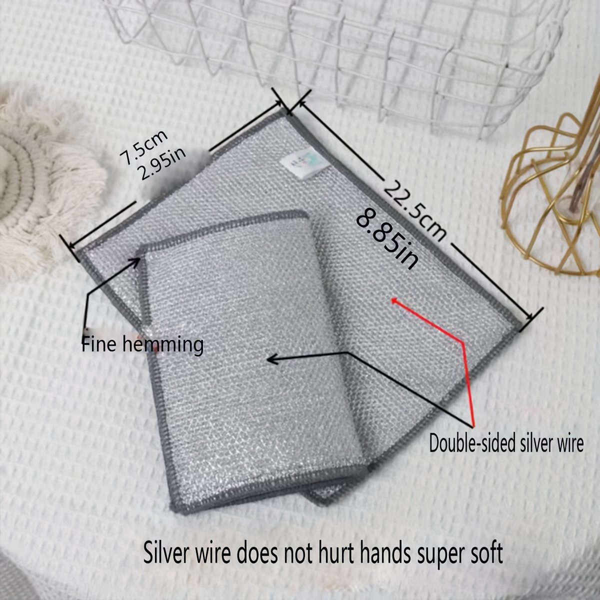 5/10pcs, Wire Dishwashing Cloth, Mesh Dishcloth For Kitchen Stove  Dishwashing And Pot Washing, Grid Non-Stick Oil Oil-Free Kitchen Cleaning  Cloth, Kitchen Stove Range Hood Pot Dish Sink Cleaning Cloth, Stains Dirts  Removal