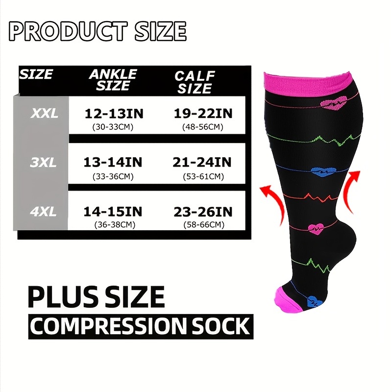 Wide Calf Compression Socks for Women & Men Extra Large Size Support Socks  for Nurses Running Pregnant Travel, 15-20 mmHg