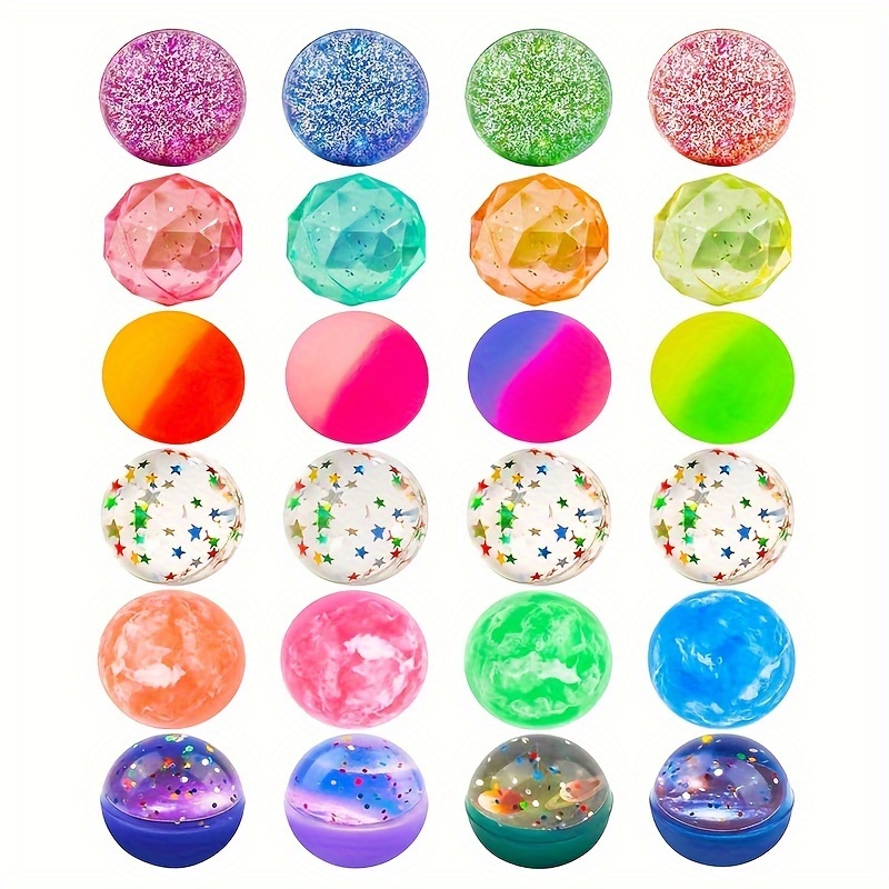 

Bouncy Balls 10pcs Mixed Styles 2.5cm/0.98in Assorted Bouncy Balls For Birthday Party Favors, Party Gifts, Holiday Party Supplies Easter Gift