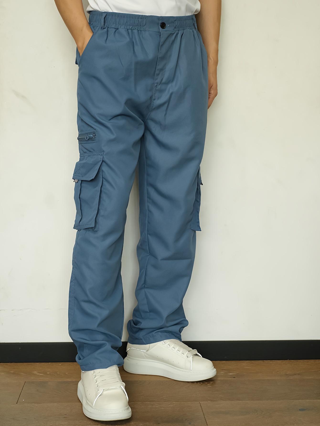 Plus Size Men's Thin Cargo Pants Side Pockets Spring Suumer - Temu
