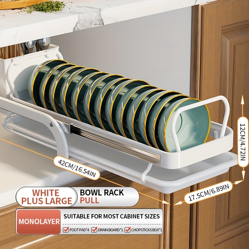 Push-pull Bowl and Plate Storage Bowl and Dish Rack Cabinet Built-in Shelf  Kitchen Bowl