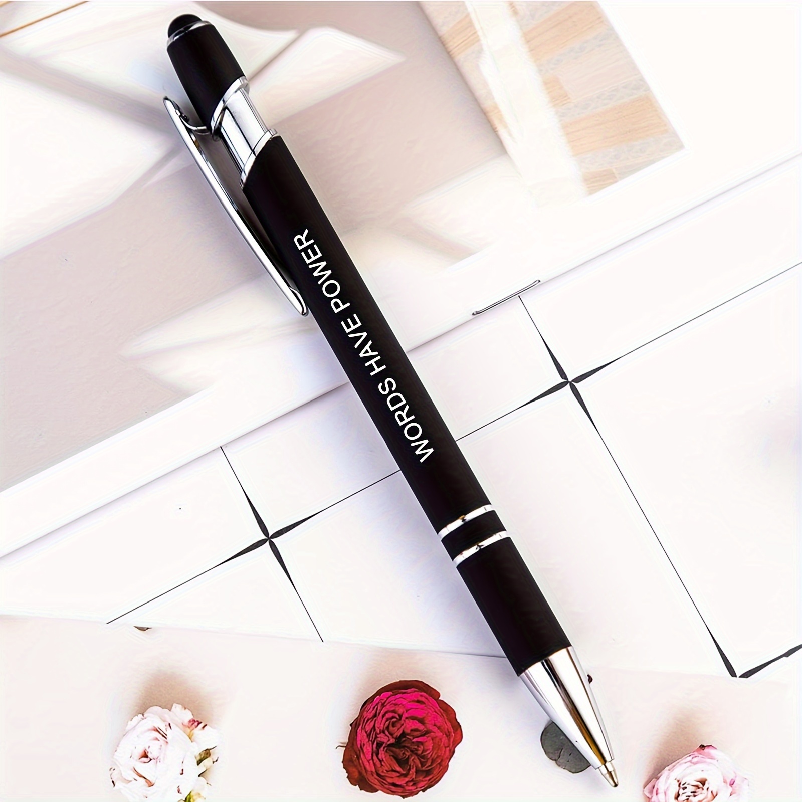 Black Ballpoint Pens (with Stylus Tip) Engraved - Temu