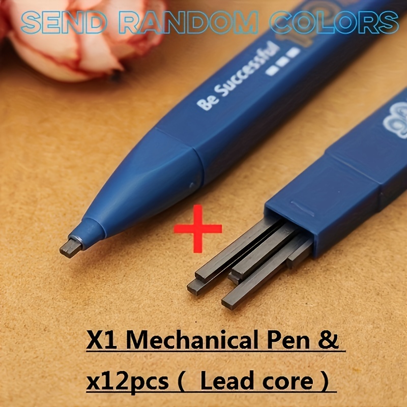 

1pc Pencil And 12pcs Lead Leads, 2b Black Lead Holder Mechanical Pencil Set Leads - Perfect Office And School Supplies!