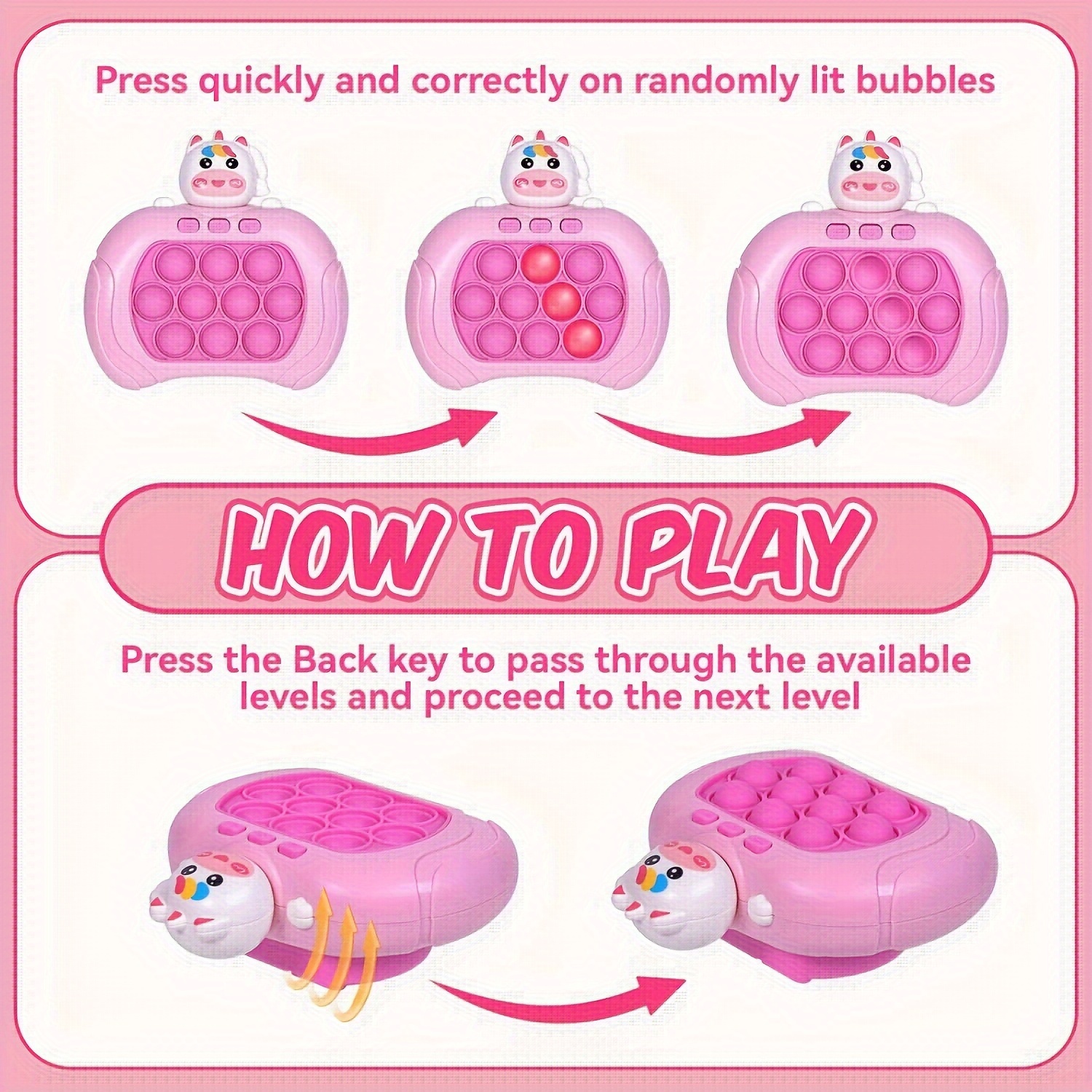 Push Pop Bubble Fidget Toy, jeu de bureau de jouet sensoriel anti