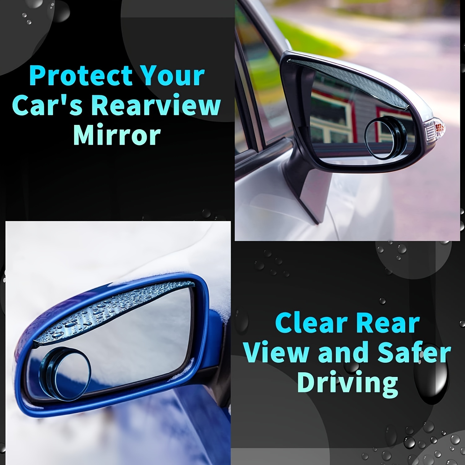 Car Blind Spot Mirror Rearview Mirror Rain Eyebrow - Temu