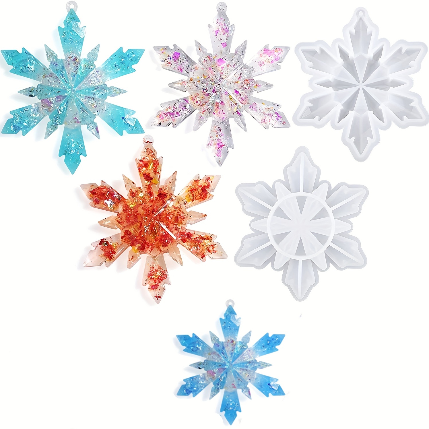 3d Snowflake Silicone Resin Mold For Diy Ornament Jewelry - Temu