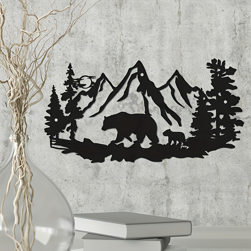 Rustic Cabin Decor Wall Art Wolf Deer Moose Bear Decorations for