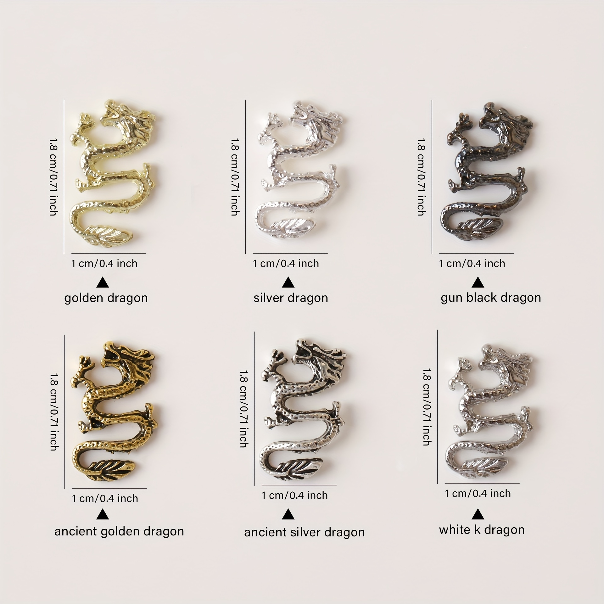 WOKOTO 20pcs Gold and Silver Chinese Dragon Nail Charms for Long Nails  Dragon Jewelrys 3D Nail Jewelry for Acrylic Nails Art 3D Dragon Charms  Silver Nail Studs Charms for Nails Designs Charms