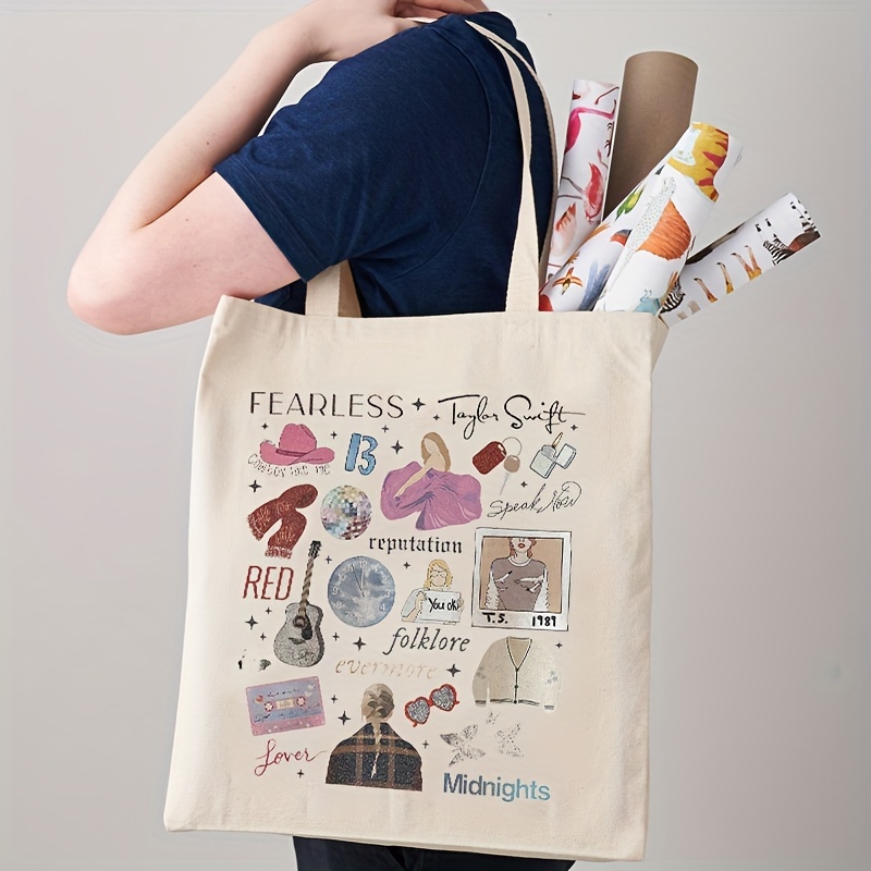 Casual Print Canvas Handbag Luggage Bag, Fashion Tote Bag - Temu