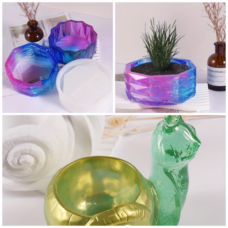 Diy Vase Crystal Epoxy Resin Mold Flowerpot Plant Pot - Temu
