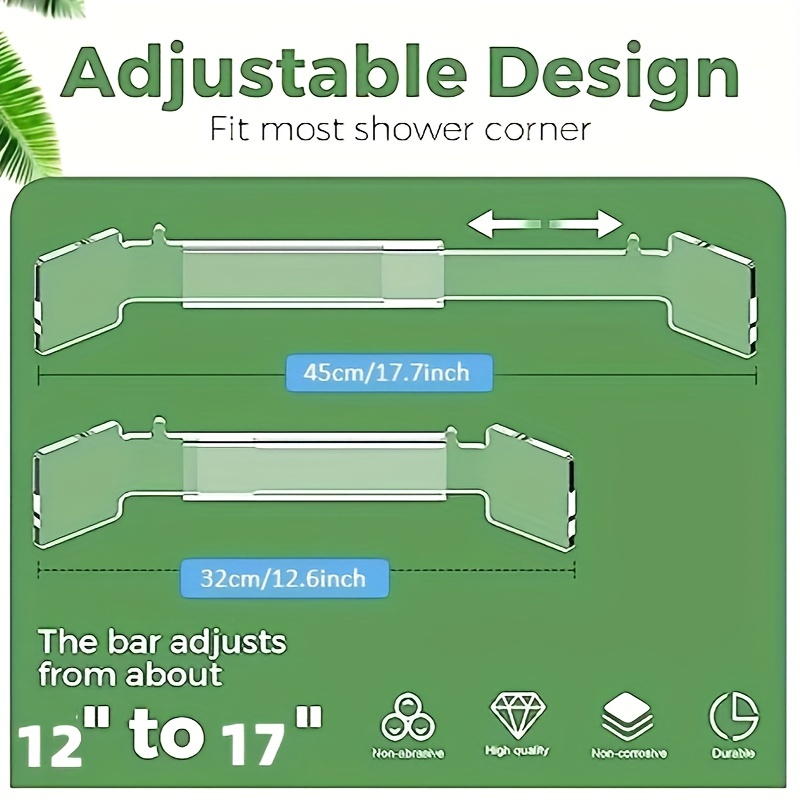Shower Corner Storage Bar, Camper Must Haves, / Adjustable Length