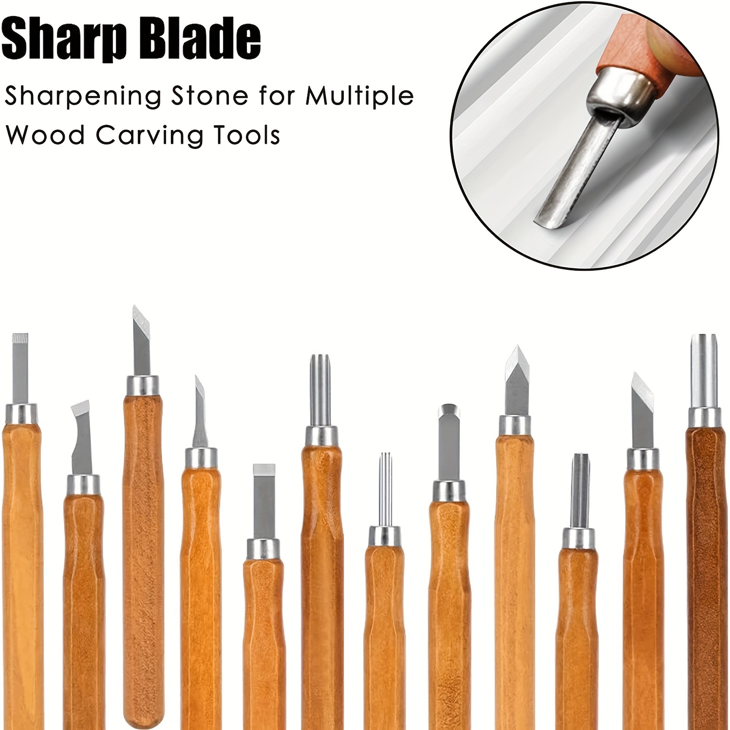 Sharp Pebble Premium Wood Carving Tools & Gouge Sharpening Stones- Two  Multi Groove Whetstones with Grit 400 and 1000