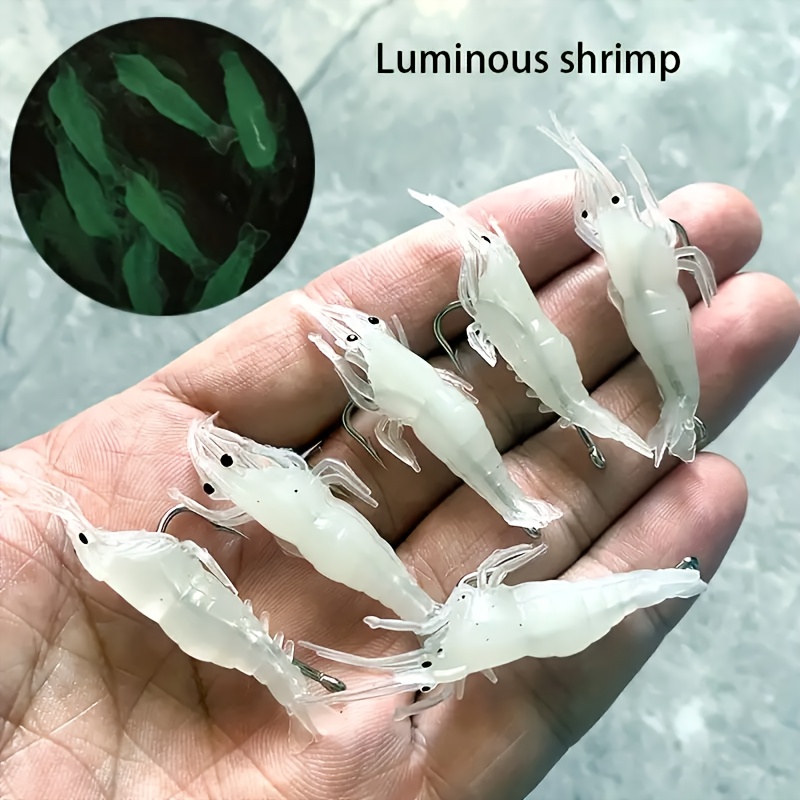 Soft Shrimp Lures Luminous Shrimp Set Fishing Lures Sharp - Temu