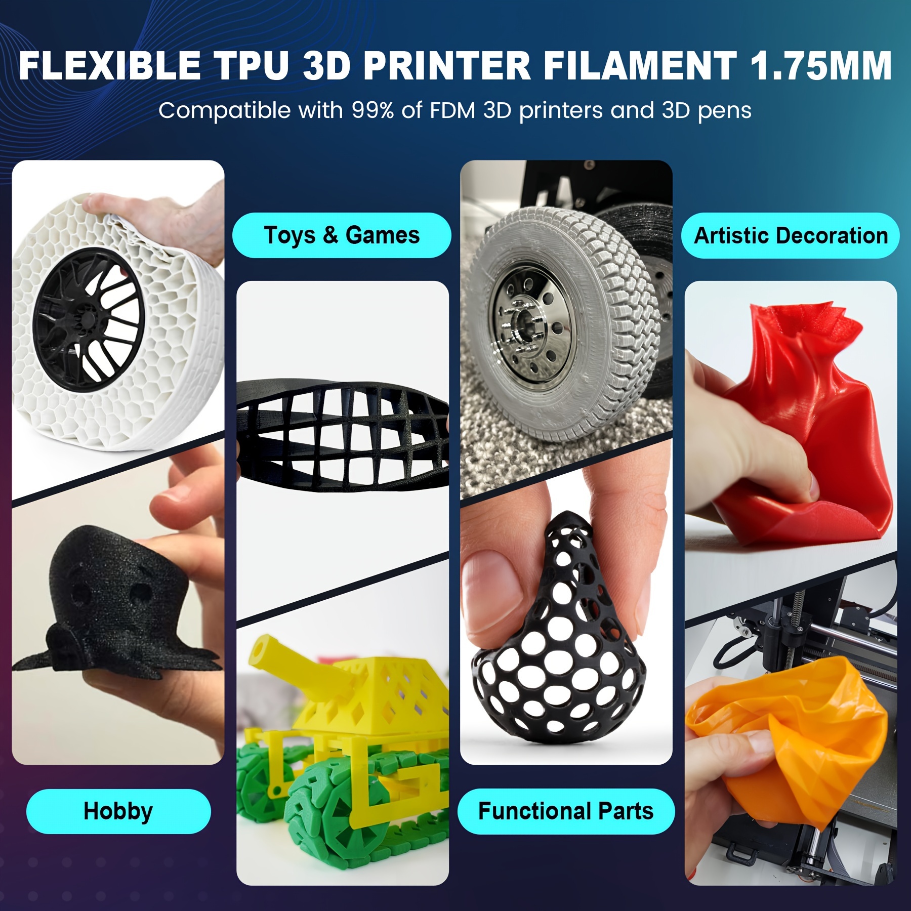 Filaments flexibles TPU pour imprimante 3D