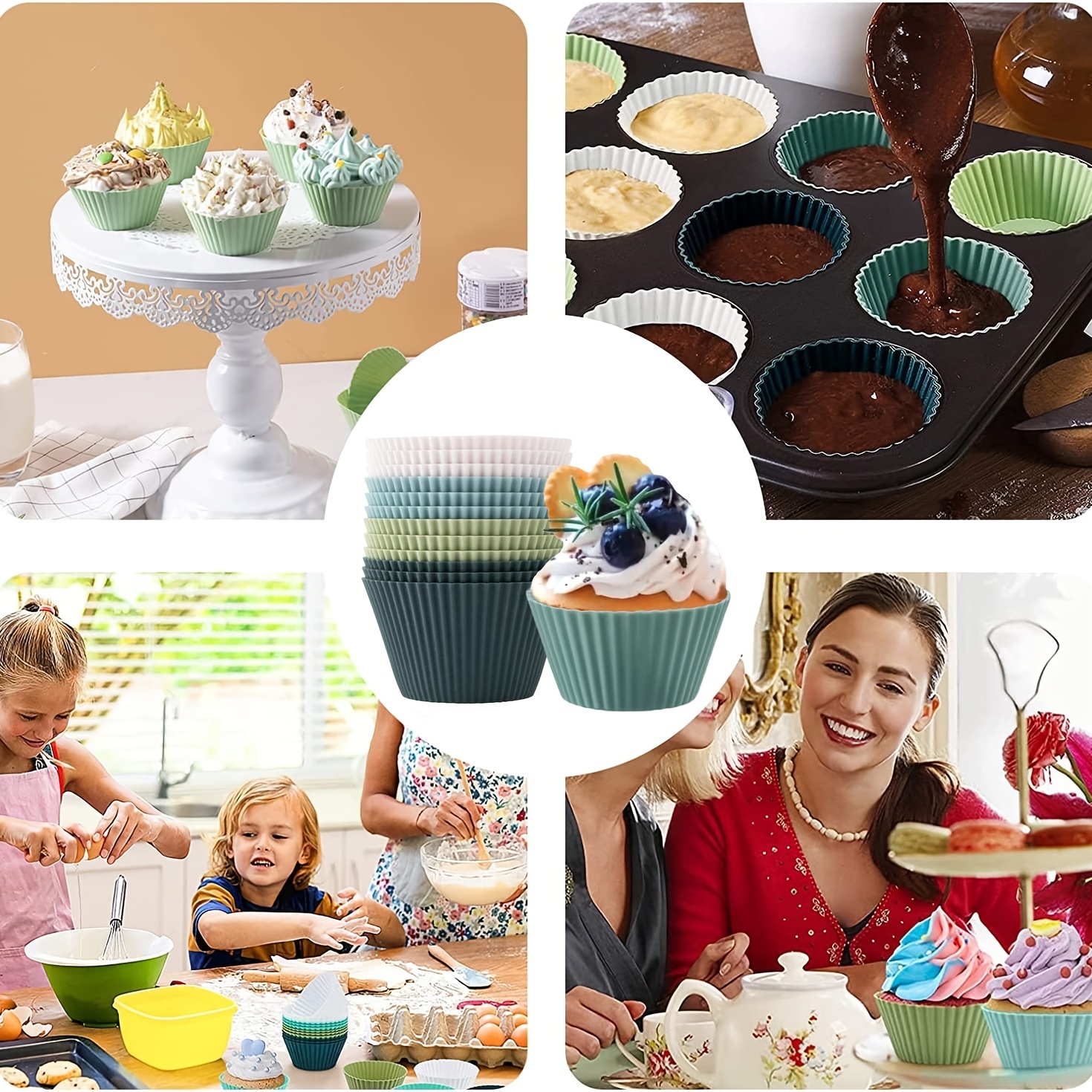 Silicone Muffin Cups & Cupcake Liners Baking Tools