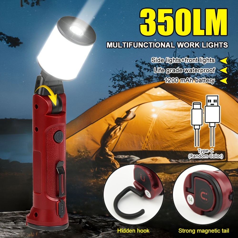 2 pcs Lampe de Travail Rechargeable Lampe Atelier Torche Lampe de