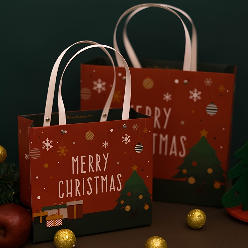 3pcs Exquisite Christmas Gift Bags Candy Paper Bags Tote Bags Christmas Eve Apple Bags Gift Bags Goody Bags Goodie Bags