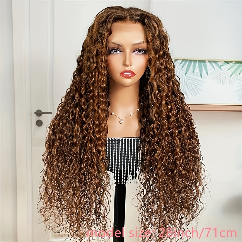 Lace Front Wigs Long Human Hair Pre Plucked Brown Mixed Blonde