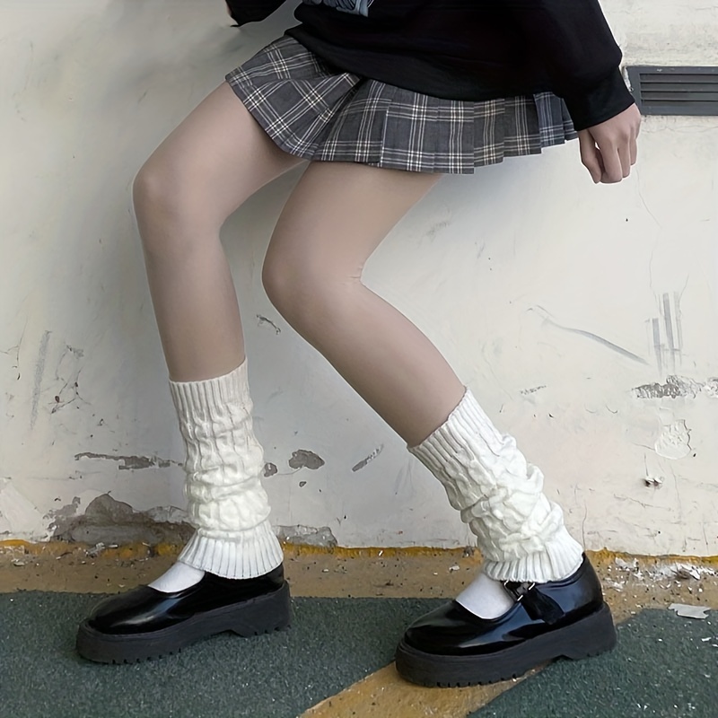 Cable Knit Leg Warmers Comfy Knee High Socks Women's - Temu
