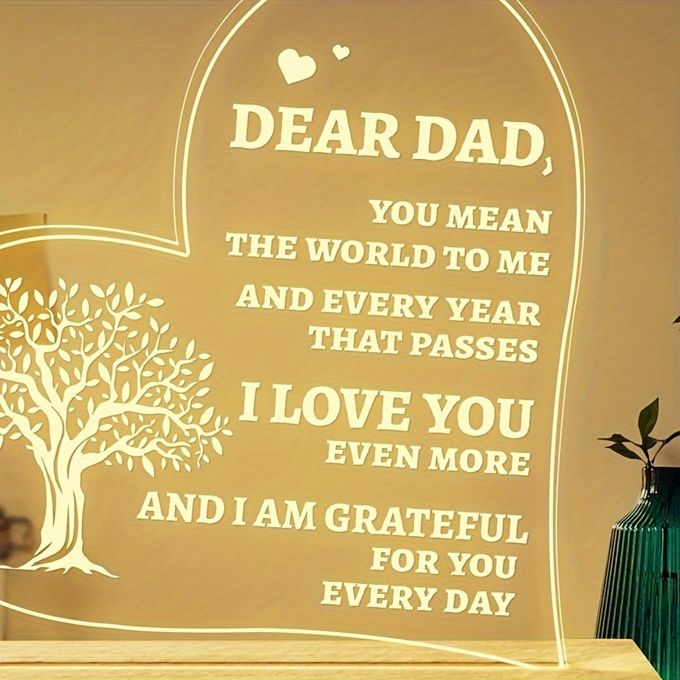 Birthday Gift Night Light For The Best Dad With Gratitude - Temu