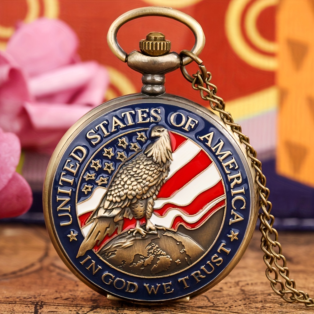 United State Marine Corps Theme Necklace Quartz Pocket Watch Temu