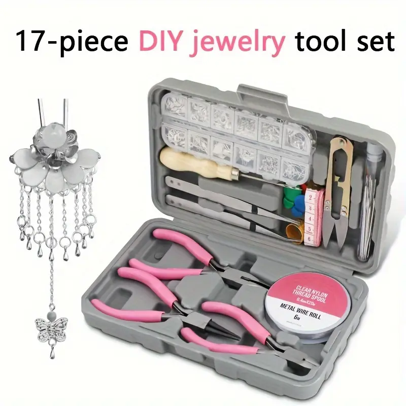 5 Piece Jewelry Tool Kit, Jewelry Pliers and Scissor Kit