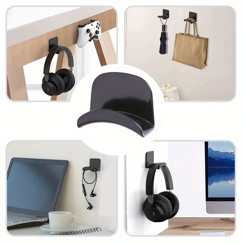 2pcs free punching headphone brackets computer headphone brackets arched hooks creative headphone hanging brackets headphone display brackets bag hooks auxiliary hooks details 2