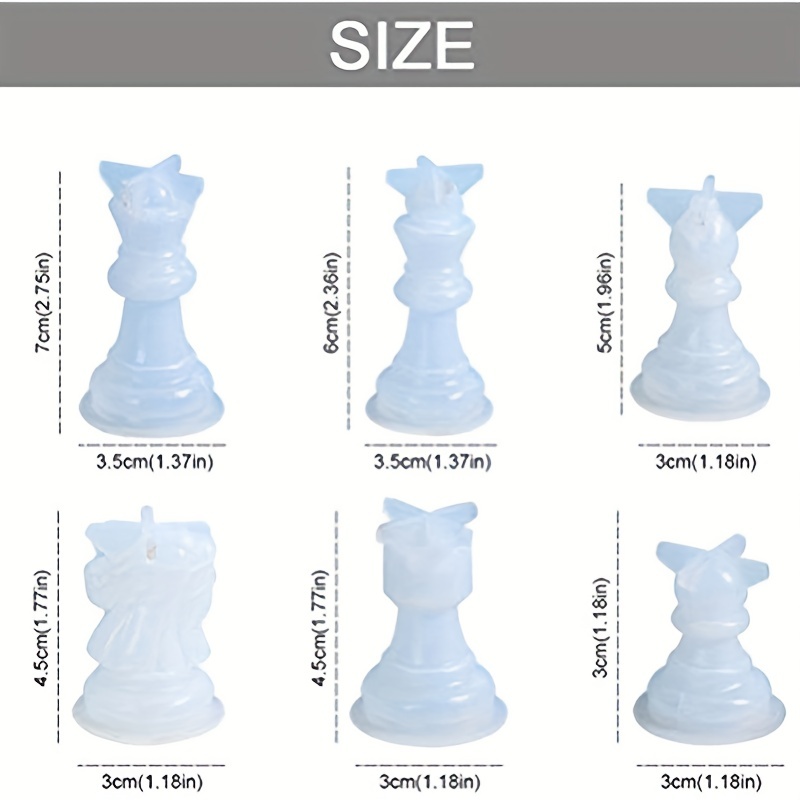 Chess Epoxy Resin Mold Handmade DIY Crafts Jewelry Silicone Mold Chess and  Card Silicone Resin Mold Rubber Mold (A)