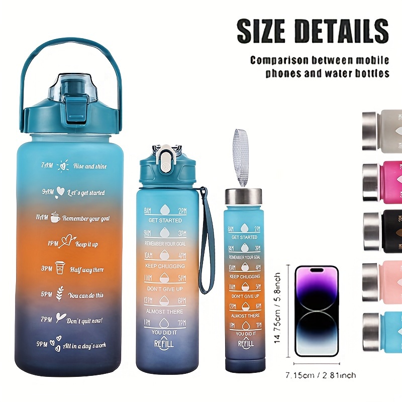 Motivational Water Bottles Large Capacity Gradient Color - Temu