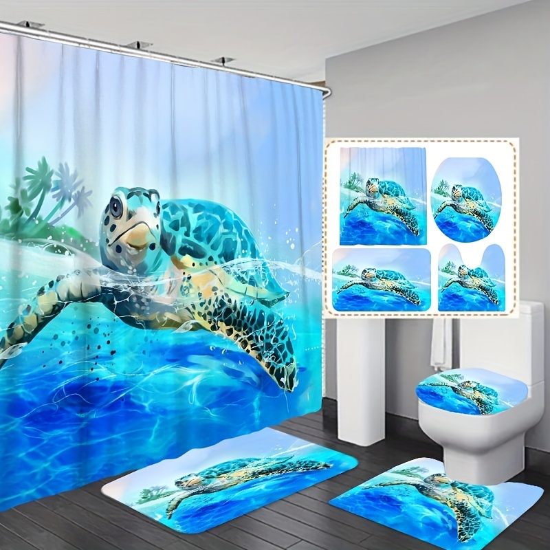 Sea Turtle Shower Curtain - Temu Australia