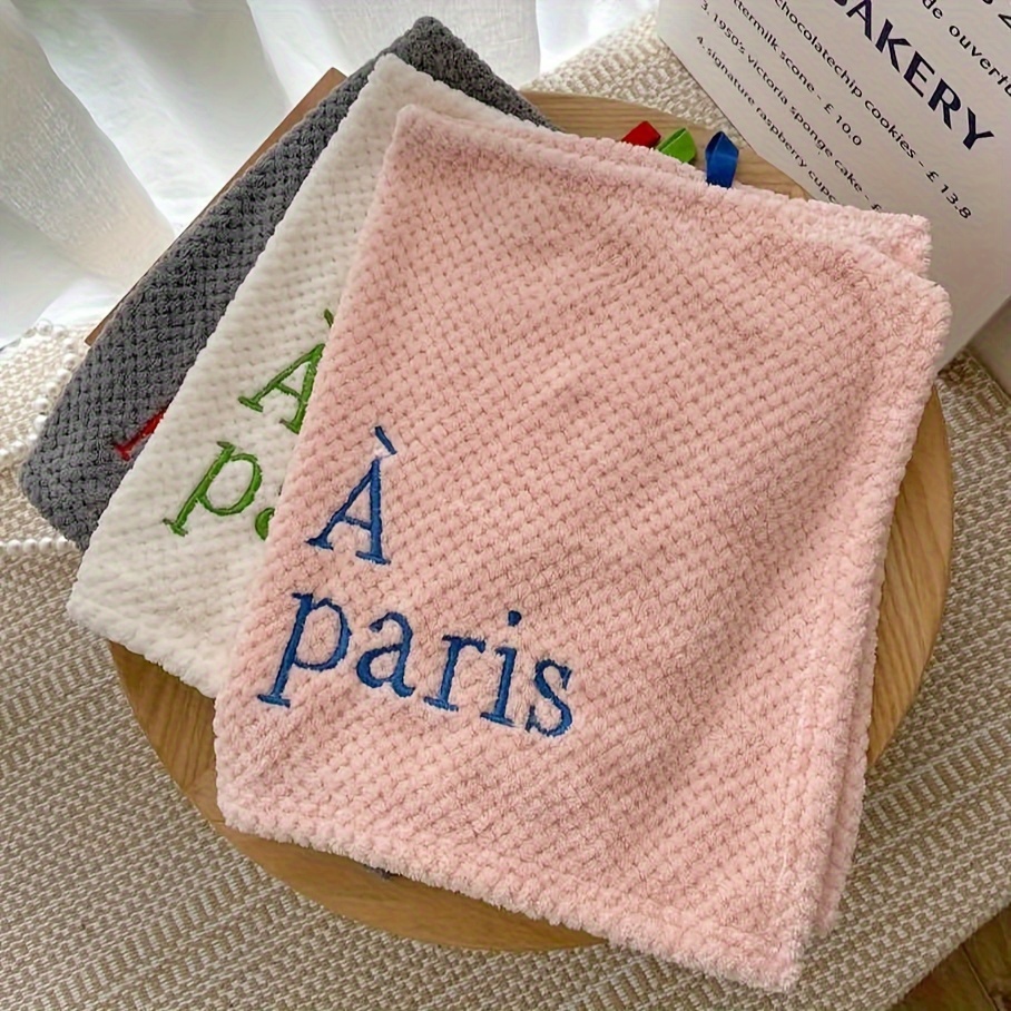 Soft Letter Embroidery Hand Towels Kitchen Bathroom Hand Towel