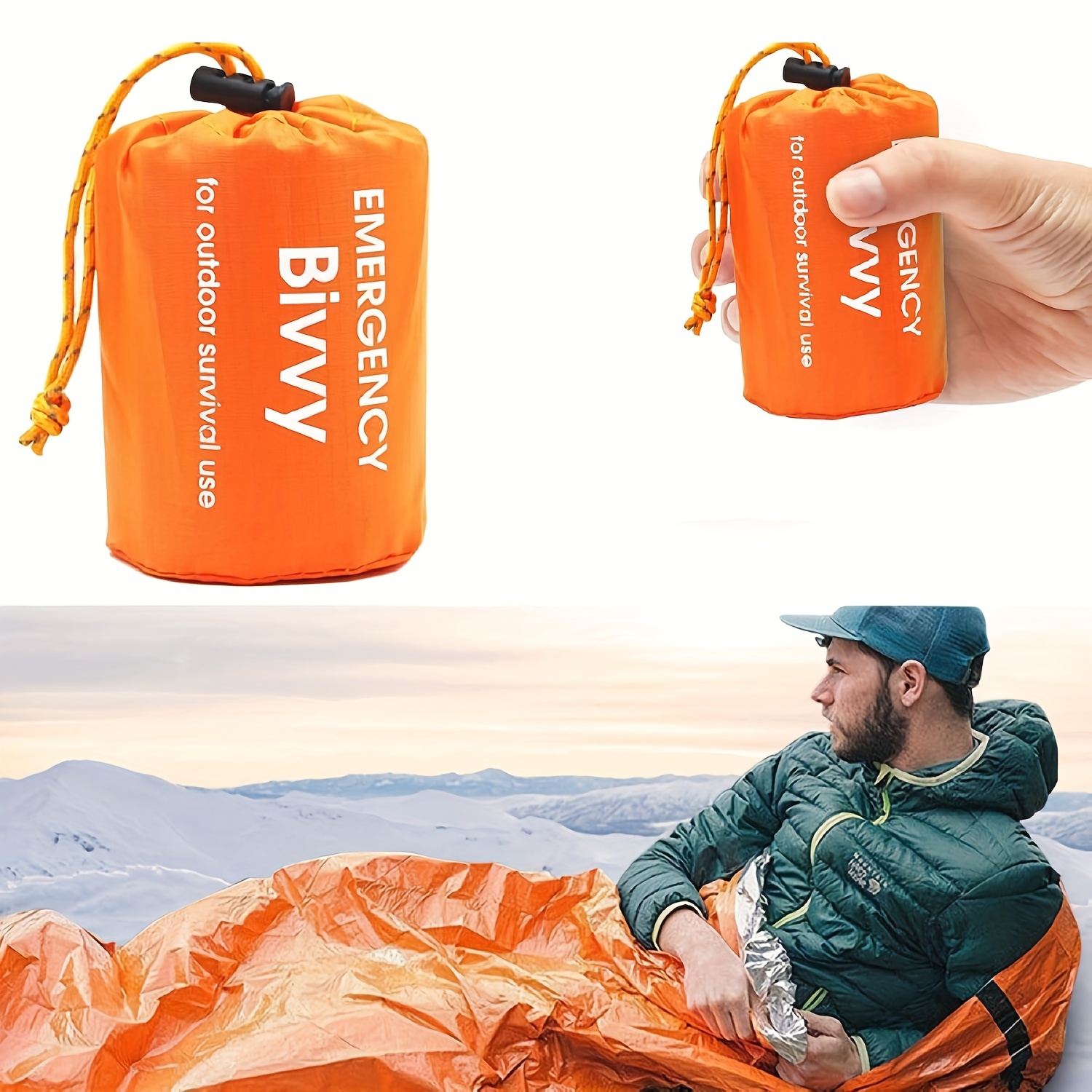 

Emergency Sleeping Bag: Reusable Survival Blanket For Outdoor Camping, Hiking & Rescue - Lightweight & Easy To Carry!