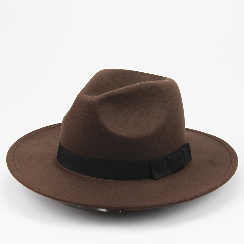 Wide Brim Fedora Hat Solid Color Women's Accessories Gift