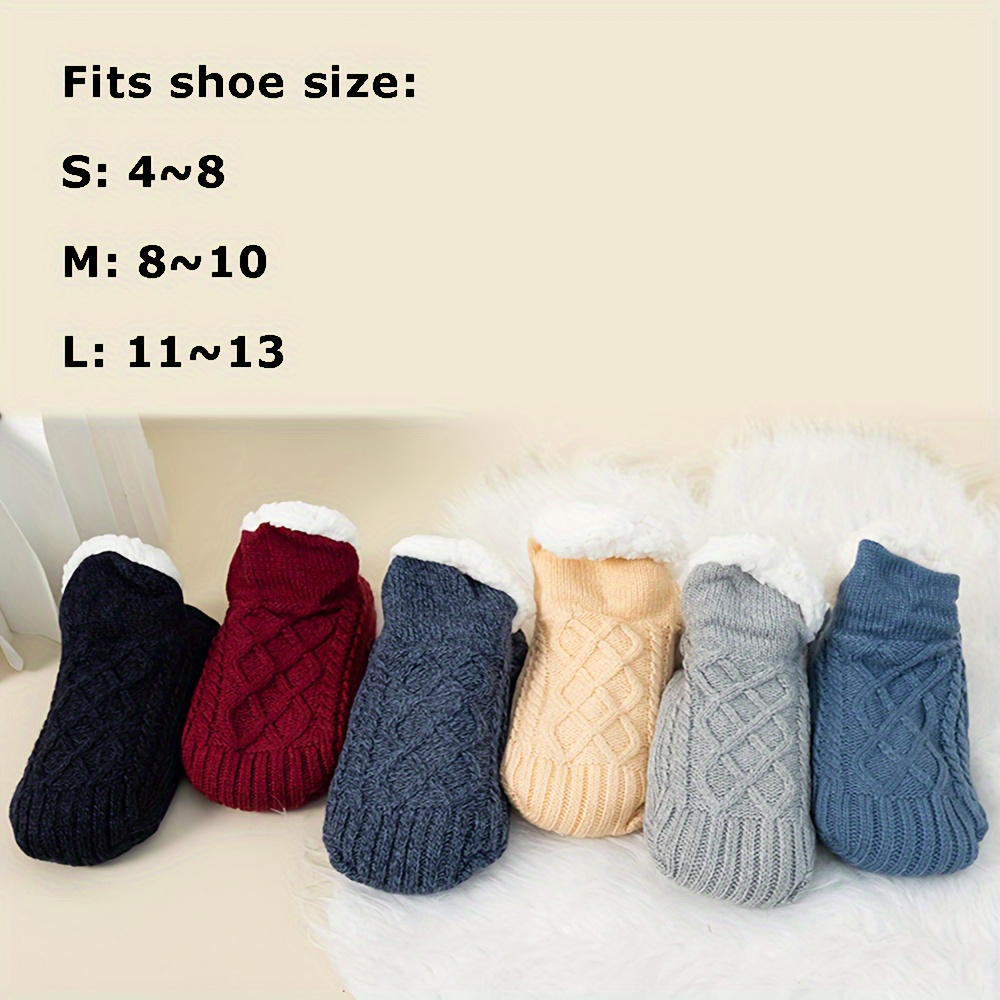 Non slip Braided Thickened Warm Socks Fleece lined Grips - Temu