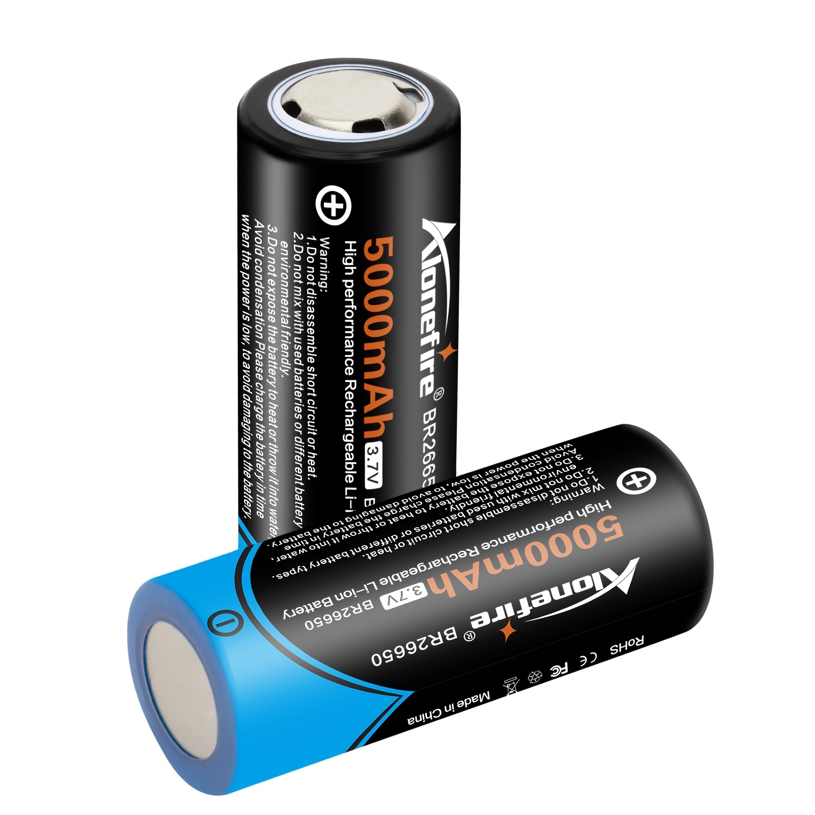 WholeFire Chargeur de Batterie Universel Intelligent avec écran LED et 4  Piles Rechargeables AAA 3,7 V 18650 26650 22650 17670 16340(RCR123A) :  : High-Tech