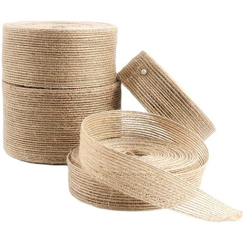 5 Yards Natural Burlap Fabric Ribbon Tan Jute Linen Ribbon - Temu