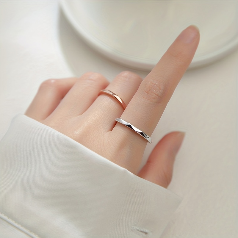 925 Sterling Silver Adjustable Ring, 18K Plated