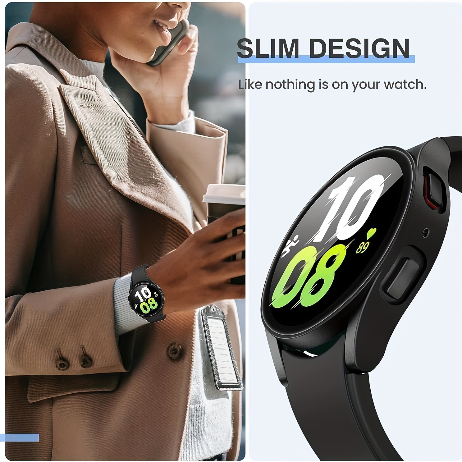 Hard Case Galaxy Watch 6 Tempered Glass Screen - Temu