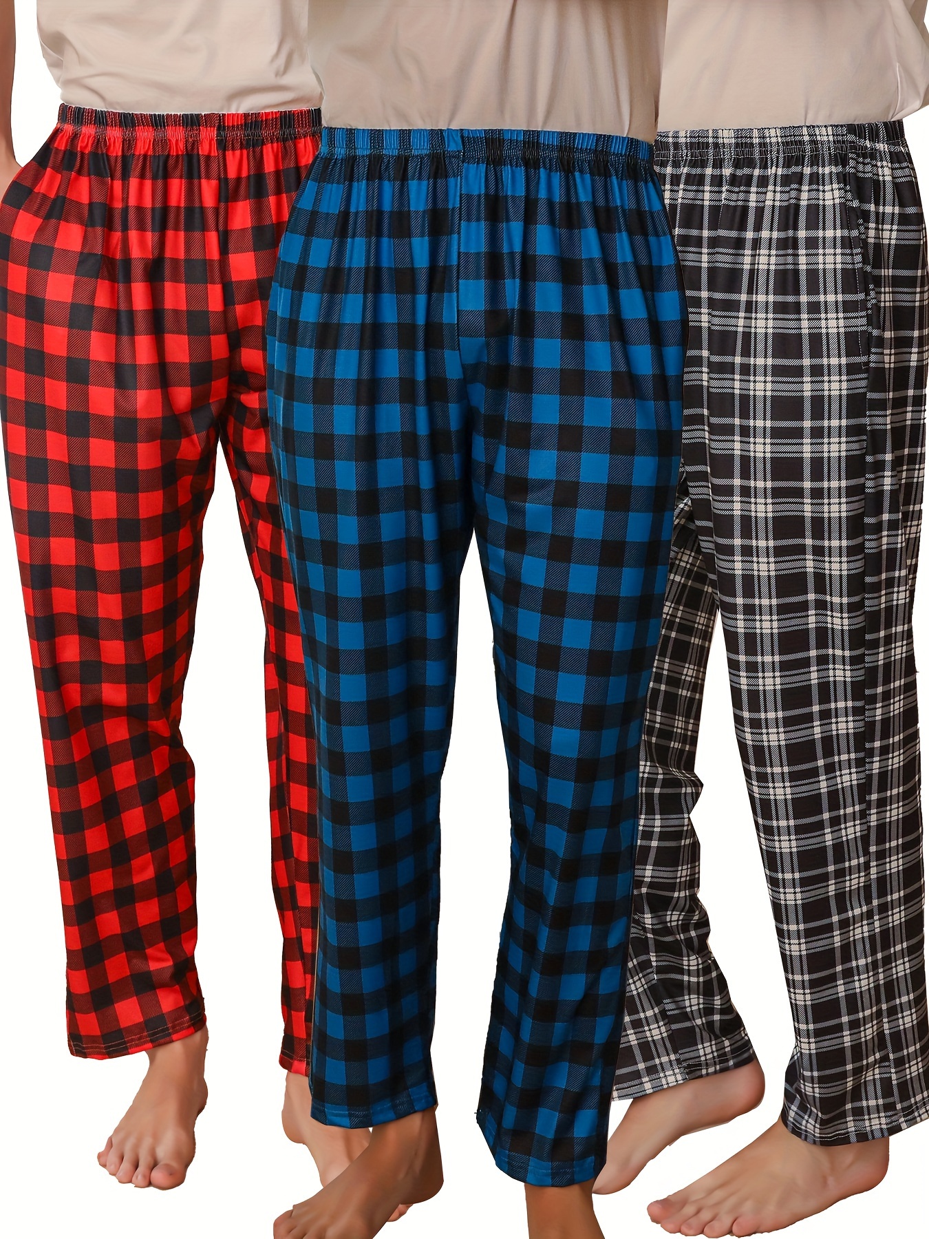 Pantalones Pijama Clásicos Cuadros Hombre Ropa Descanso - Temu Chile